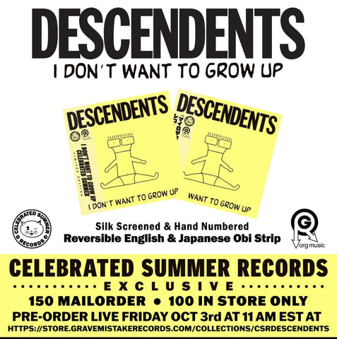 DESCENDENTS "I Don't Want to Grow Up" LP (Celebrated Summer Records Version)